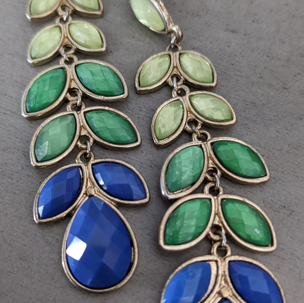 Green / Blue dangle earrings